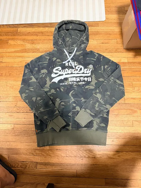 Superdry Camo Hoodie Green Camouflage