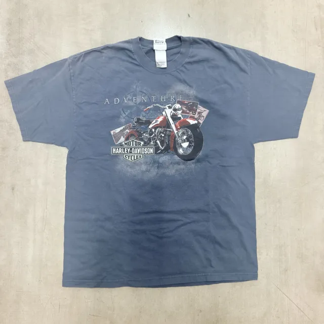 Harley-Davidson Adventure Motorcycle T-Shirt XL Blue Bryan Moore OK