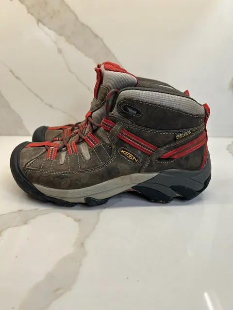 KEEN Targhee II Mid Hiking Boots Brown Red Waterproof Shoes (Size: 8.5)