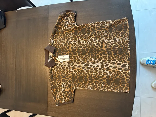 Imperious Leopard Print Polo Shirt Size XL Brown Black Short Sleeve NWT