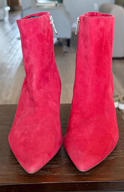 Sam Edelman Suede Ankle Boots Red
