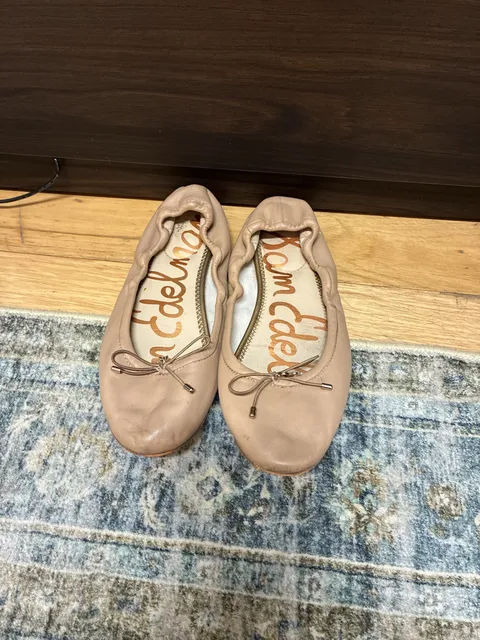 Sam Edelman Felicia Ballet Flats Size 8.5 Nude Leather
