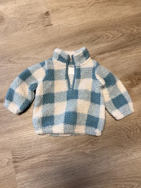 Carter's Just One You Sherpa Pullover Size 6m Blue Plaid