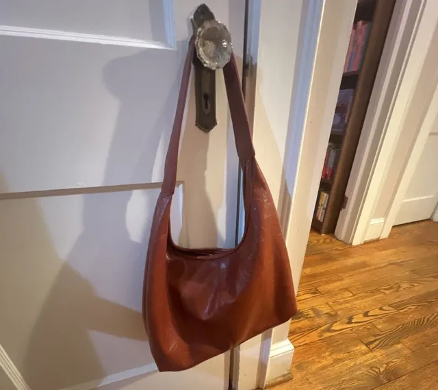 Unbranded Vegan Leather Hobo Shoulder Bag Brown Y2K Purse