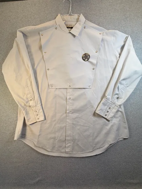 Karman Gold Collection Western Bib Front Shirt Size XX-Lrg White