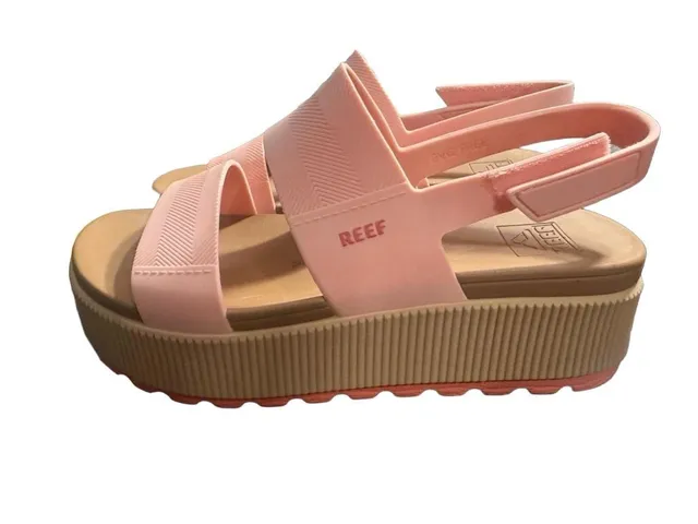 Reef Cushion Vista Hi Sandals Size 8 Pink Platform Slingback Shoes