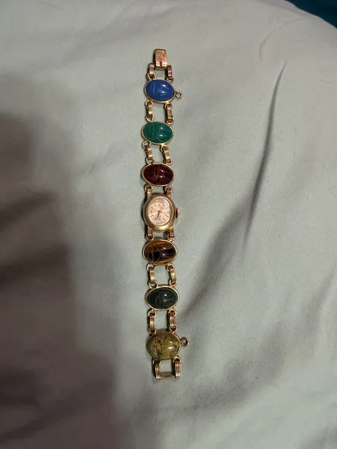 Pedre Vintage 1/20 12K Gold Filled Multi Stone Scarab Watch