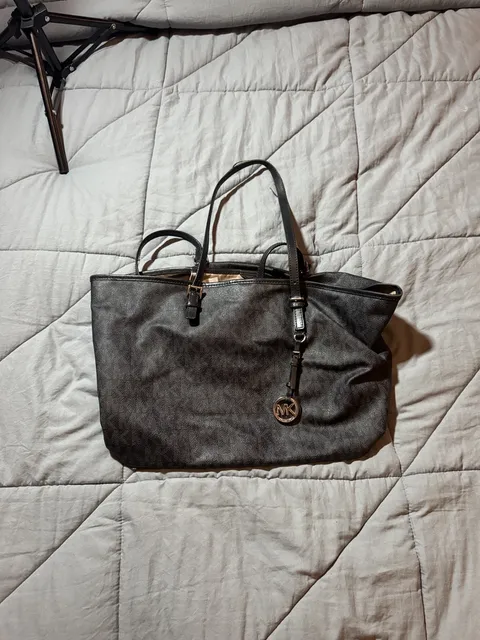 Michael Kors Jet Set Item Black Monogram Tote Bag