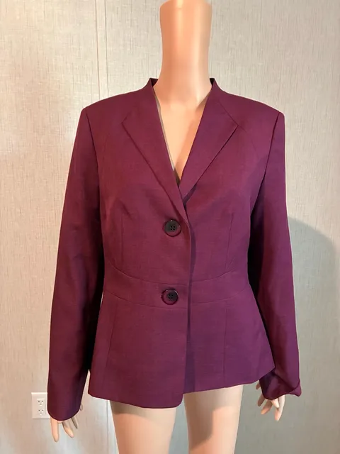 Black Label by Evan Picone Blazer Size 12 Plum Purple
