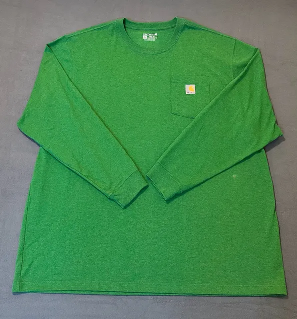 Carhartt Loose Fit Long Sleeve Pocket T-Shirt Size 2XL Green