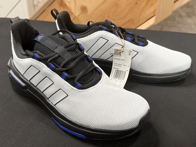 Adidas Racer TR23 Size 9.5 White Black Blue Sneakers JP5303