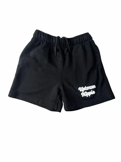 Uptown Hippie Sweat Shorts Black Fleece Drawstring