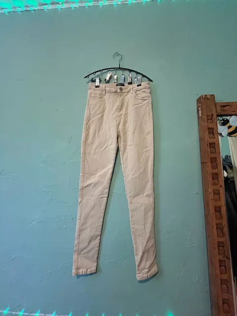 Apperloth fleece lined Skinny Pants Size S Beige High Rise
