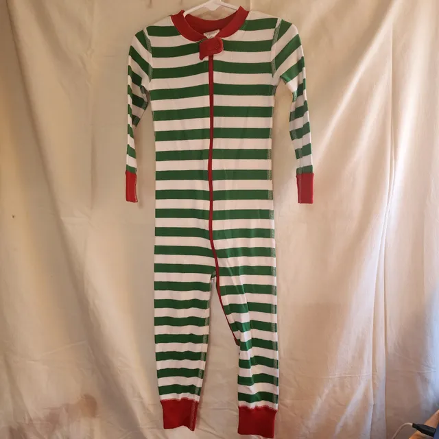 Hanna Andersson Holiday Stripe Zip Pajama Size 90 US 3 NWOT