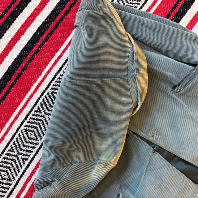 Sun Faded Vintage Teal Corduroy Coat - Sz XL