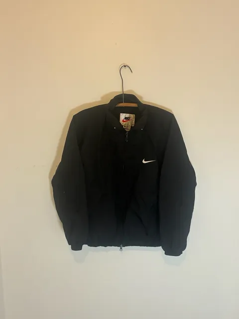 Nike Vintage Windbreaker Jacket Size M Black Swoosh