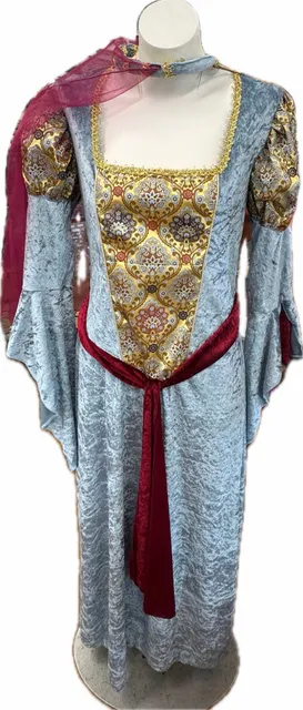 In Character Maid Marian Costume Blue Renaissance Medieval Gown