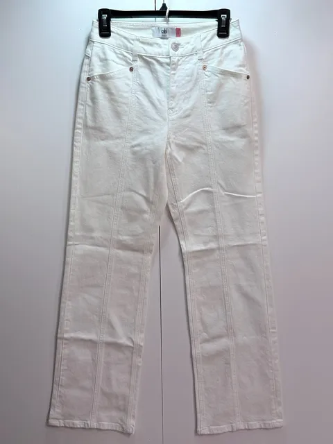 Cabi Lark Jeans Straight Size 0 White Denim