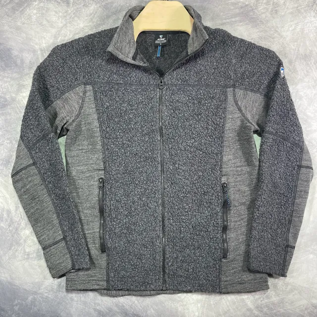 Kuhl Full Zip Fleece Jacket Size S Gray Wool Blend
