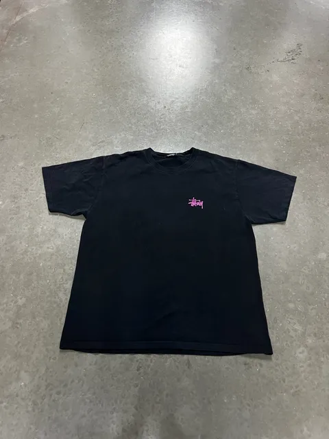 Stussy Graphic T-Shirt Black Pink Logo