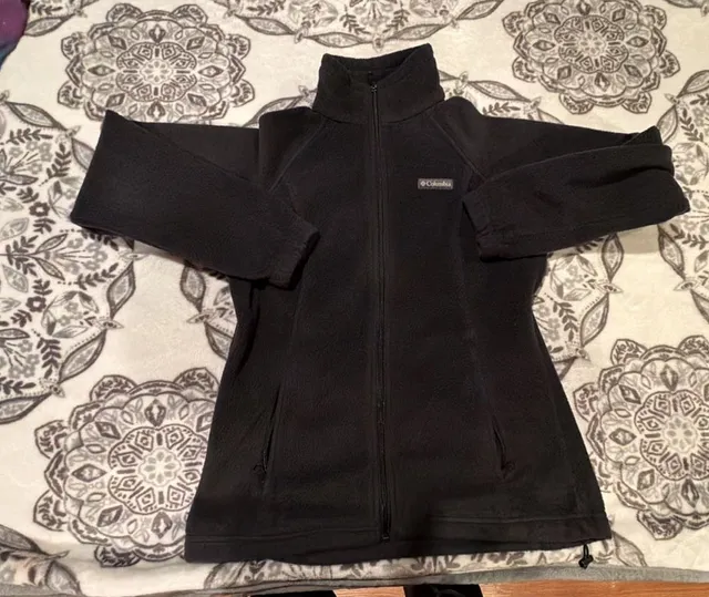 Columbia Full Zip Fleece Jacket Size S Black
