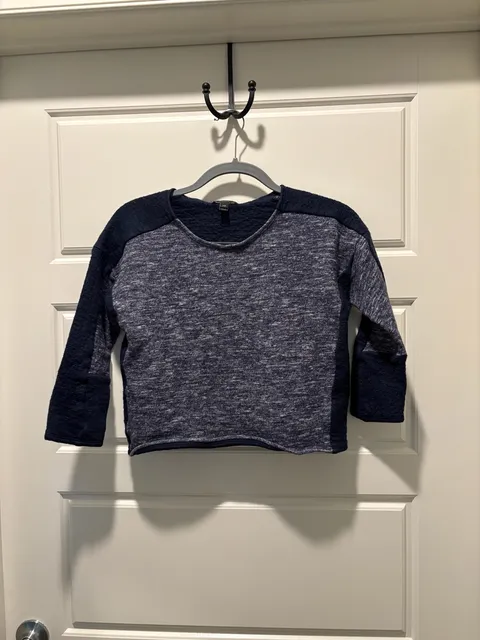 J. Crew Womens Sz Small Heathered Blue Patchwork Sweater