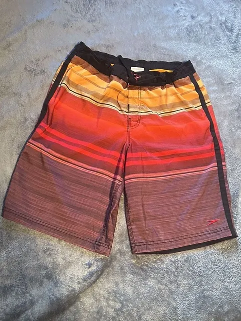 Speedo Swim Trunks Size S Multi-Color Striped Boardshorts