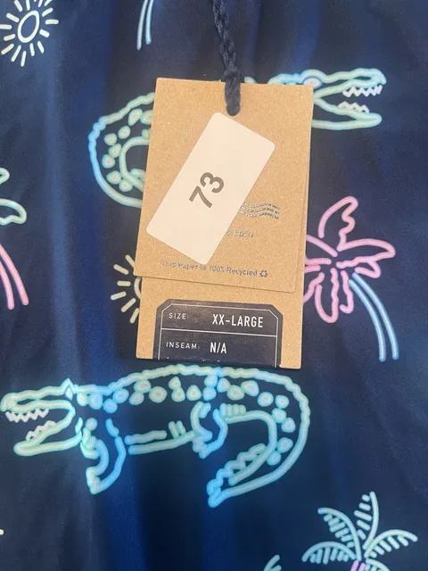 Chubbies The Neon Glades Performance Polo Size XXL Blue Alligator Print