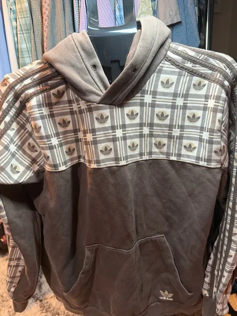 Adidas Originals Random Trefoil Hoodie Brown Plaid