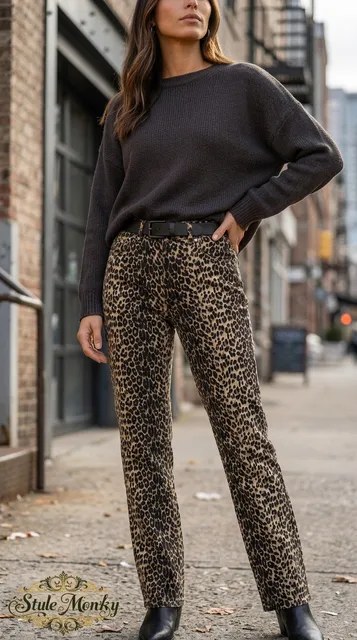 Watch LA Leopard Print Pants Size 9/10 Animal Print Straight Leg