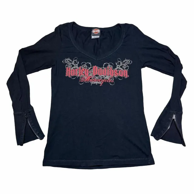 Harley-Davidson Long Sleeve Shirt Size Medium Black Deadwood