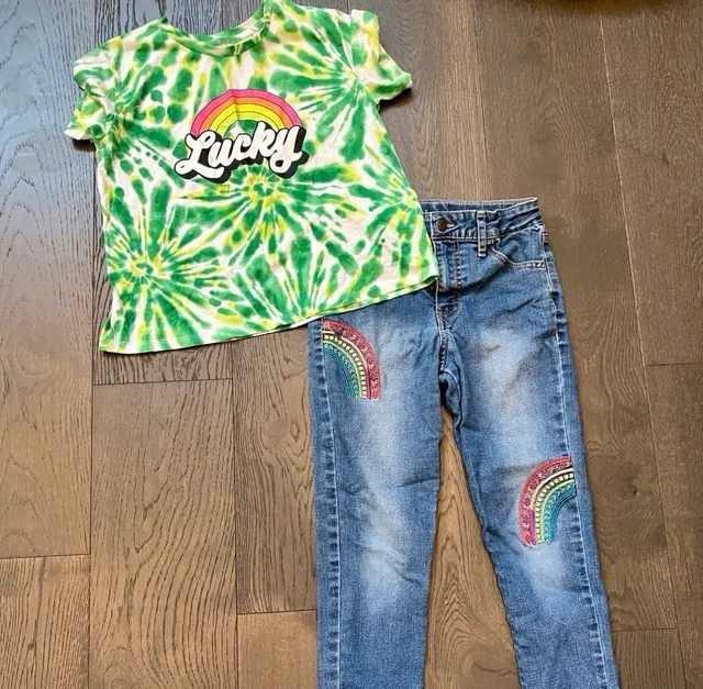 Set Way To Celebrate Cat & Jack Outfit Size XL Rainbow