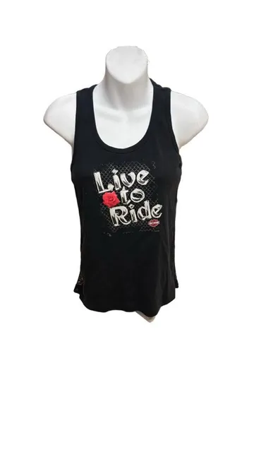 2004 Harley-Davidson Kona Hawaii Live To Ride Tank Top Black Mesh Sides