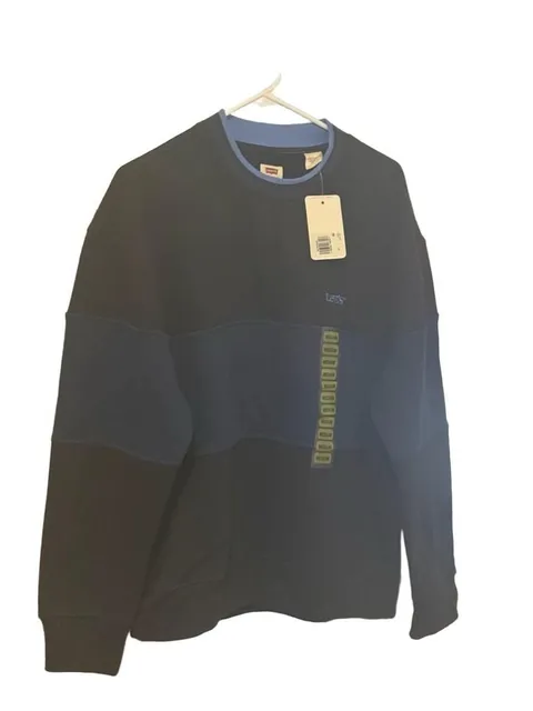 Levi's Colorblocked Crewneck Sweatshirt Size Medium Blue Black NWT