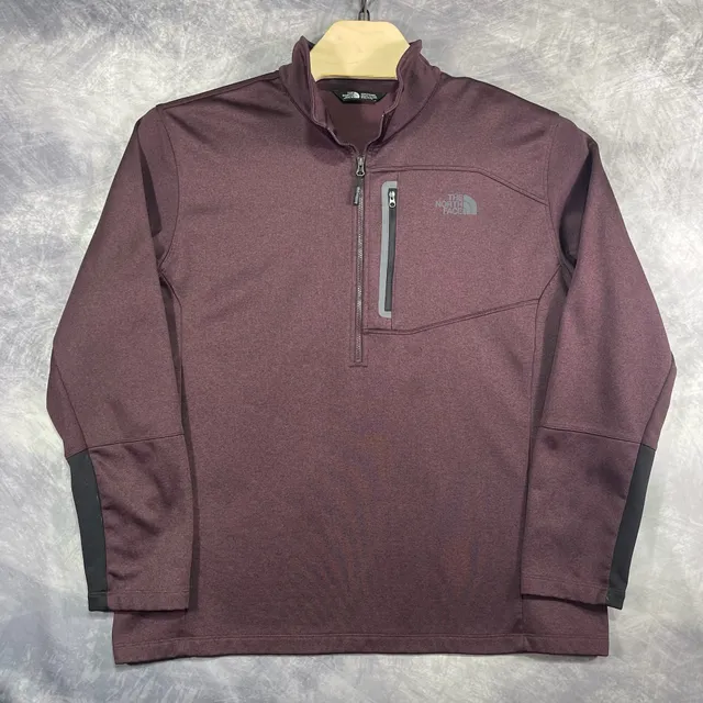 The North Face 1/4 Zip Pullover Size XXL Burgundy Fleece Jacket