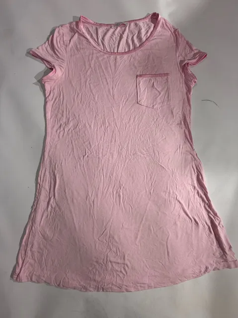 Ekouaer Light Pink Short Sleeve Pocket T-Shirt Dress Size XS