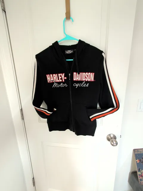 Women's Harley Davidson Full Zip Hoodie Size S Black  Motorcycles.