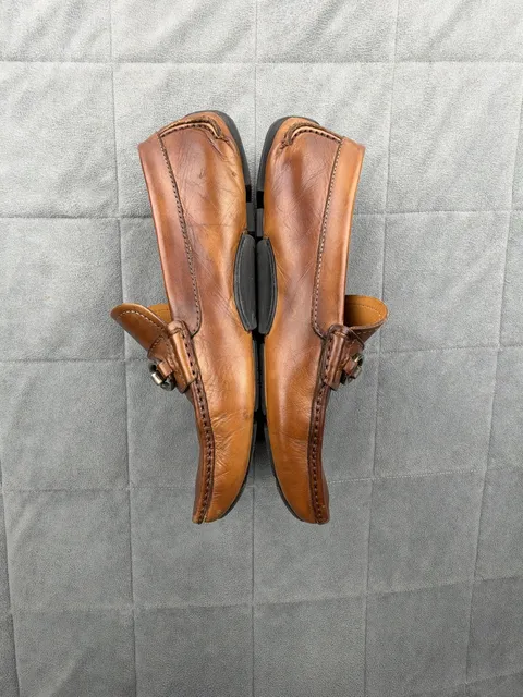 Magnanni Leather Bit Driving Loafers Brown Cognac