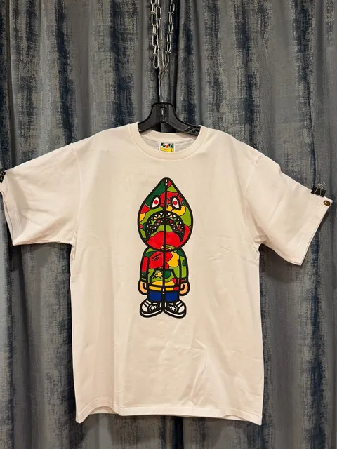 A Bathing Ape Baby Milo Shark Graphic T-Shirt Size L White