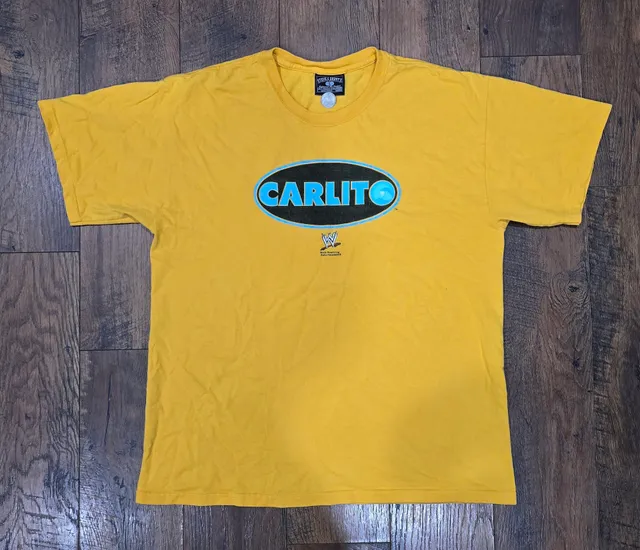 Steve & Barry's Carlito WWE T-Shirt Size L Yellow Graphic Tee