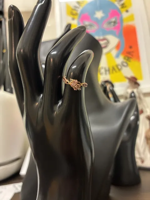 Vintage 1980s RSC Marquise Pastel Stone Rose Gold Ring