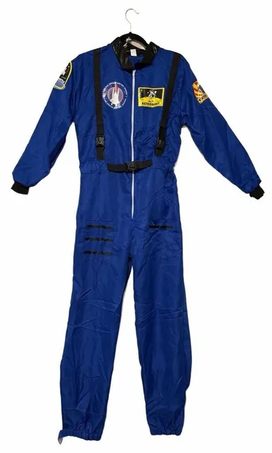 Astronaut Costume Jumpsuit Blue Adult Small