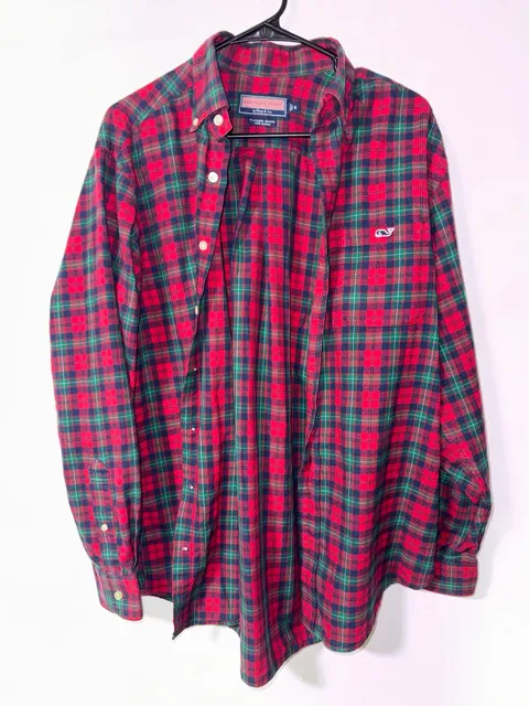 Vineyard Vines Tucker Shirt Size M Red Plaid Flannel