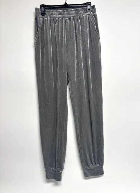 Better Be Velvet Jogger Pants Size L Gray Elastic Waist