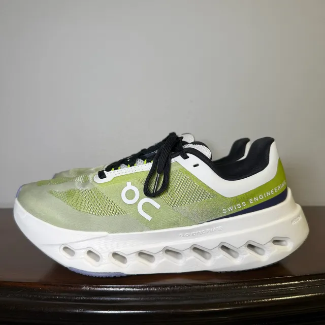 On Running Cloudsurfer Next Women US 7 Chartreuse White Sneakers