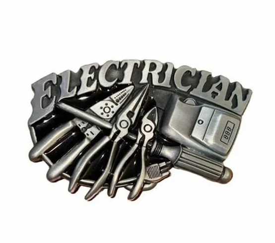 Electrician Tool Belt Buckle Metal Trade Theme