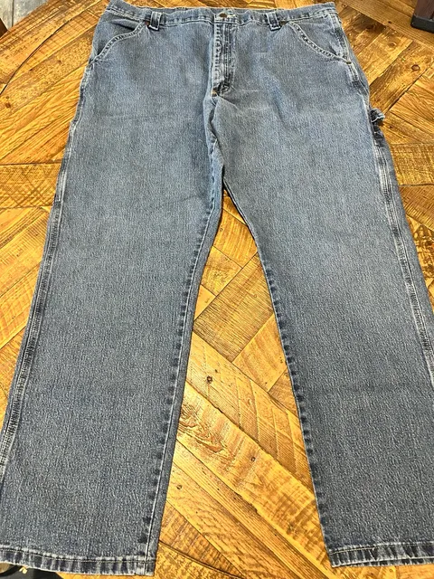 Wrangler Carpenter Jeans 40x32 Blue Cotton Blend Relaxed Fit Workwear
