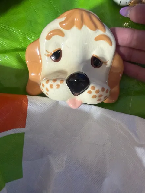 Vintage Arnels Ceramic Puppy Dog Face Eyeglass Holder