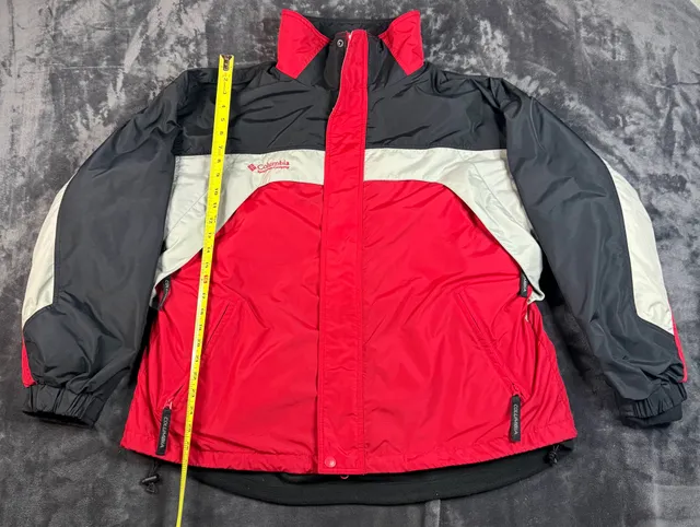 Columbia Core Interchange Jacket Size XL Red Black Colorblock#169