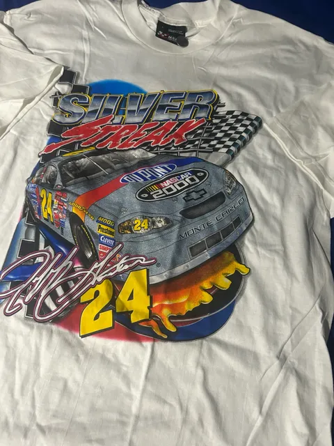 Vintage Chase Authentics Jeff Gordon NASCAR 2000 Silver Streak T-Shirt Size L